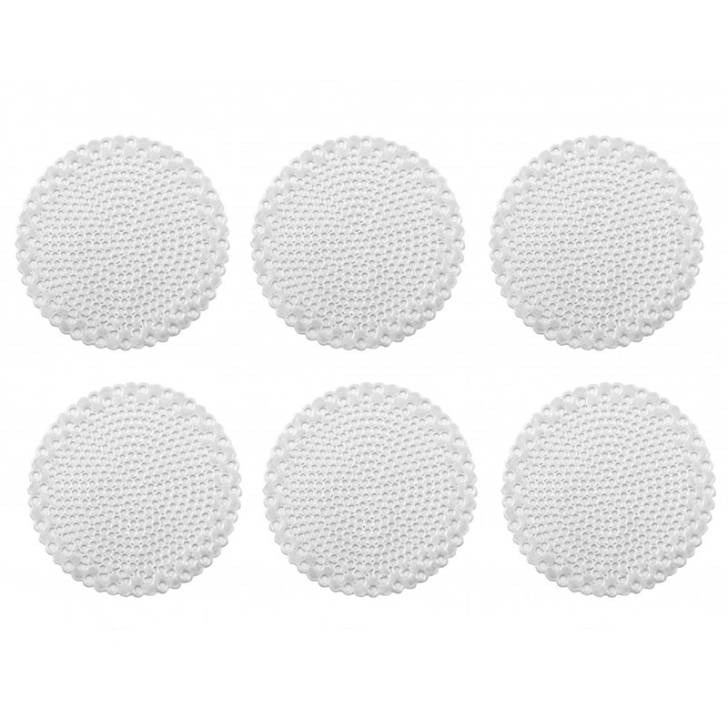Dessous de verre rond argent - lot de 6