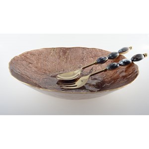 Coupe marron avec bord doré 40cm