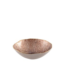 Bol marron avec bord doré 20cm