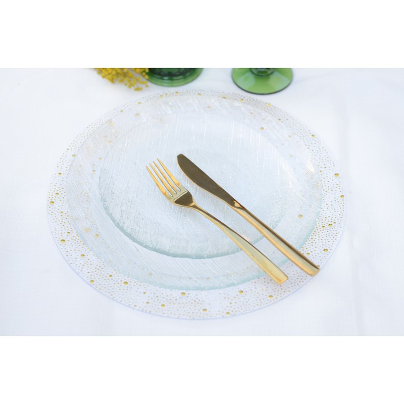 Assiette plate transparente 28cm - lot de 6