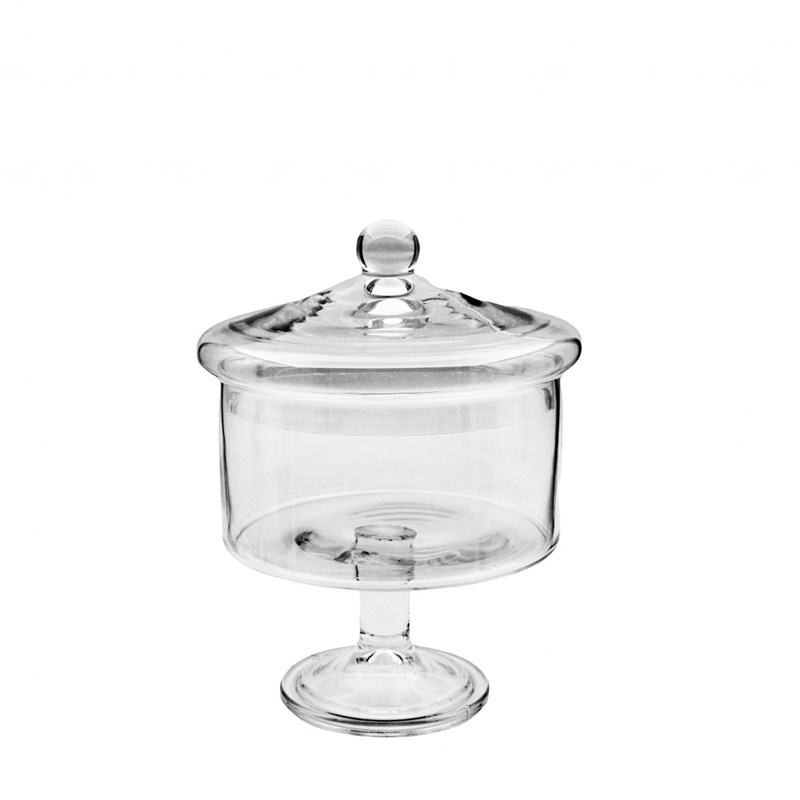 Bonbonnière sur pied en verre