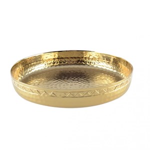 Plateau rond doré 30.5cm