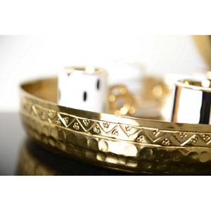 Plateau rond doré 30.5cm