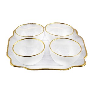 Bol en verre bords dorés  - lot de 6