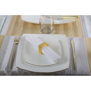 Assiette à dessert carrée bord doré - lot de 6