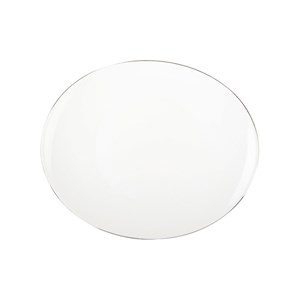 Assiette de table ovale bord platine