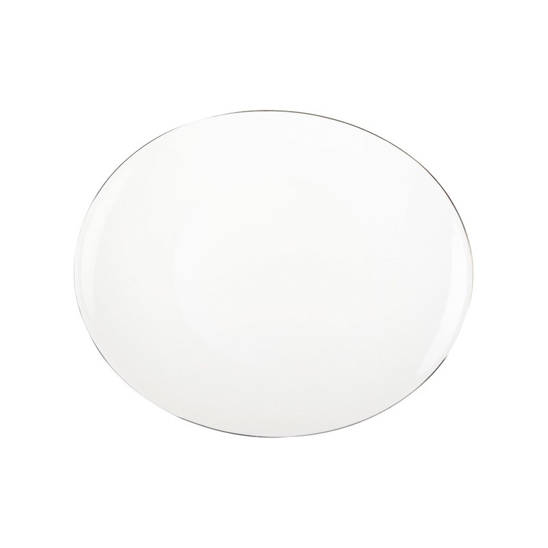 Assiette de table ovale bord platine