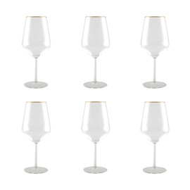Verres à vin bord doré mat - lot de 6