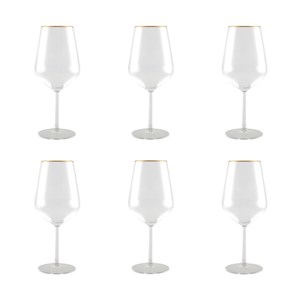 Verres à vin bord doré mat - lot de 6