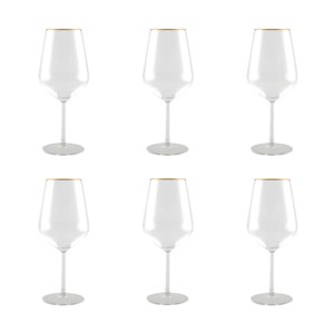 Verres à vin bord doré mat - lot de 6