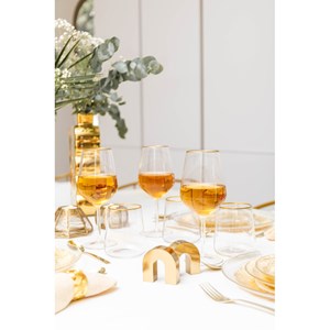 Verres à vin bord doré mat - lot de 6