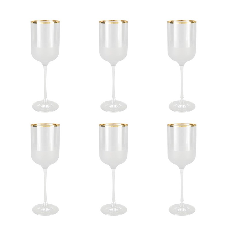 Verres à vin bord doré nish - lot de 6