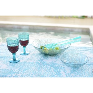 Bol en verre bleu mer  - lot de 6