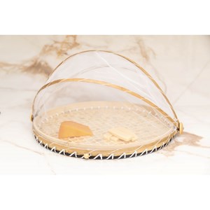 Cloche à fromage blanche nacrée