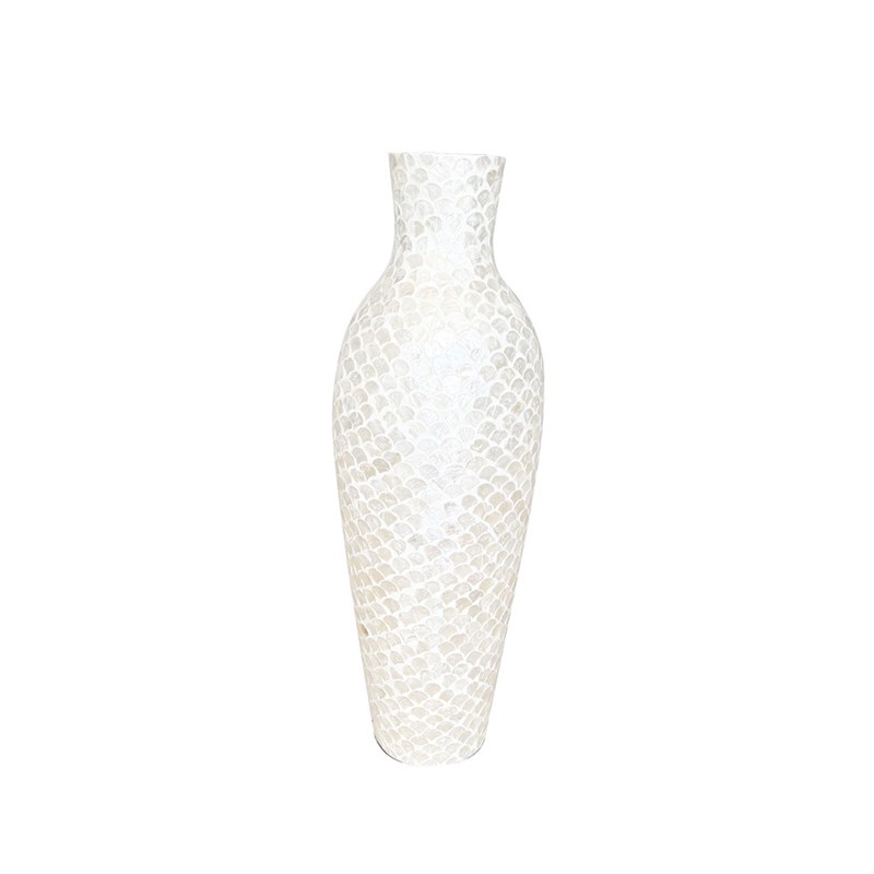 Vase blanc nacré h70cm