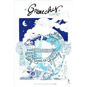 Affiche gnouchy - girafe bleue