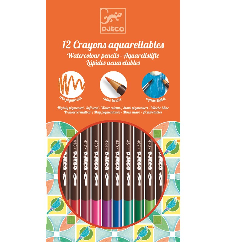 Djeco - Crayons aquarellables classiques