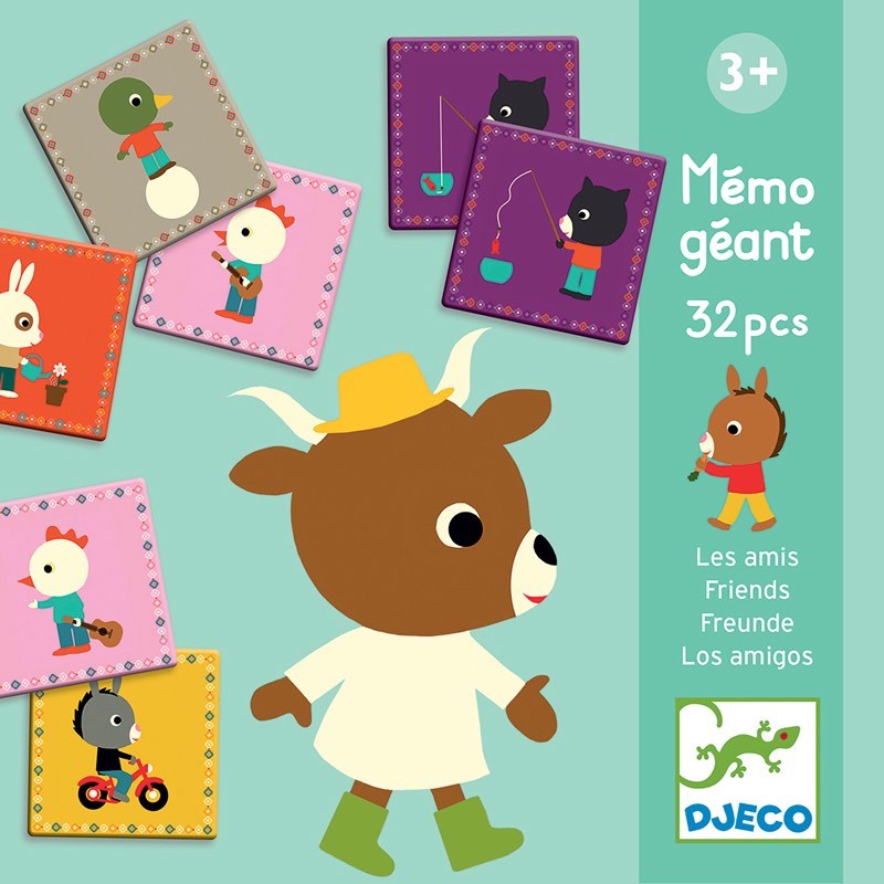 Mémo géant jeu éducatif +3y les amis dje