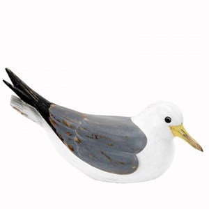 Mouette sculpture oiseau de mer en bois