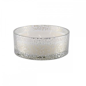 Bougie vanille pot en verre argent