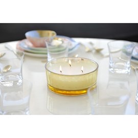 Bougie vanille pot en verre doré