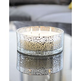 Bougie vanille pot en verre argent