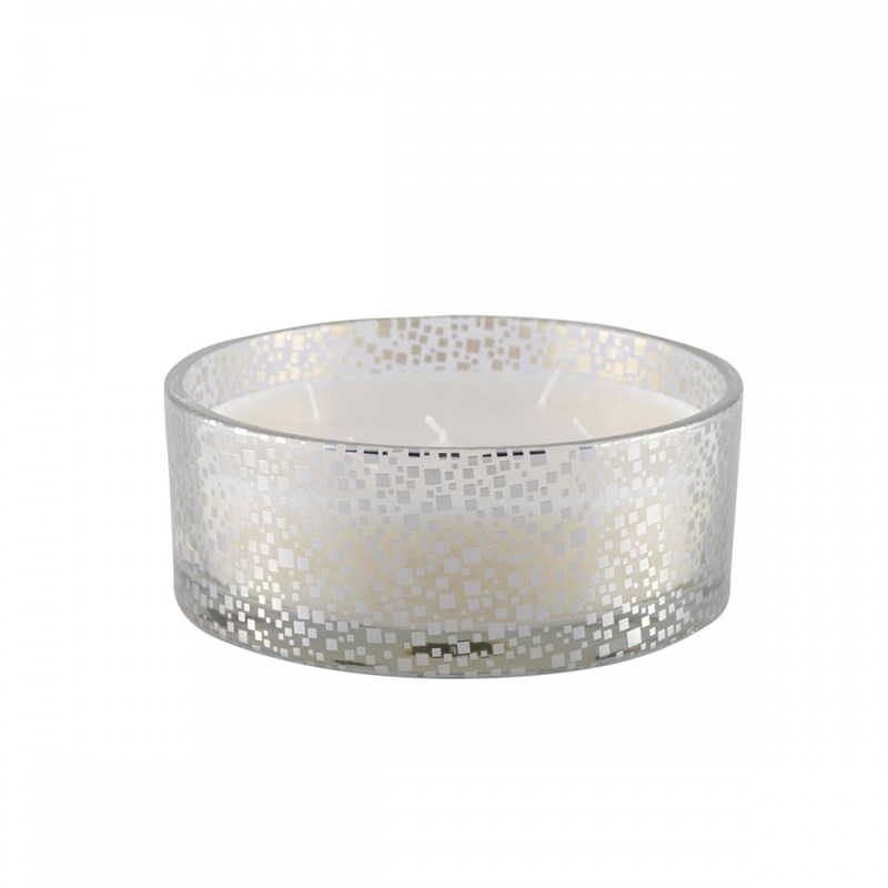 Bougie vanille pot en verre argent