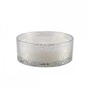 Bougie vanille pot en verre argent