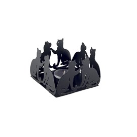 Bougeoir chat noir