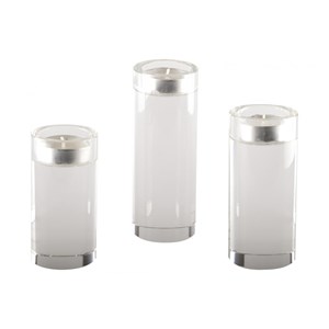 Bougeoir rond haut en verre h.10 cm