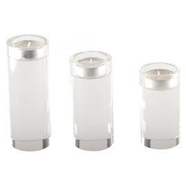 Bougeoir rond haut en verre 12 cm