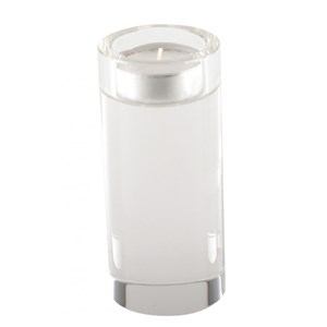 Bougeoir rond haut en verre 12 cm