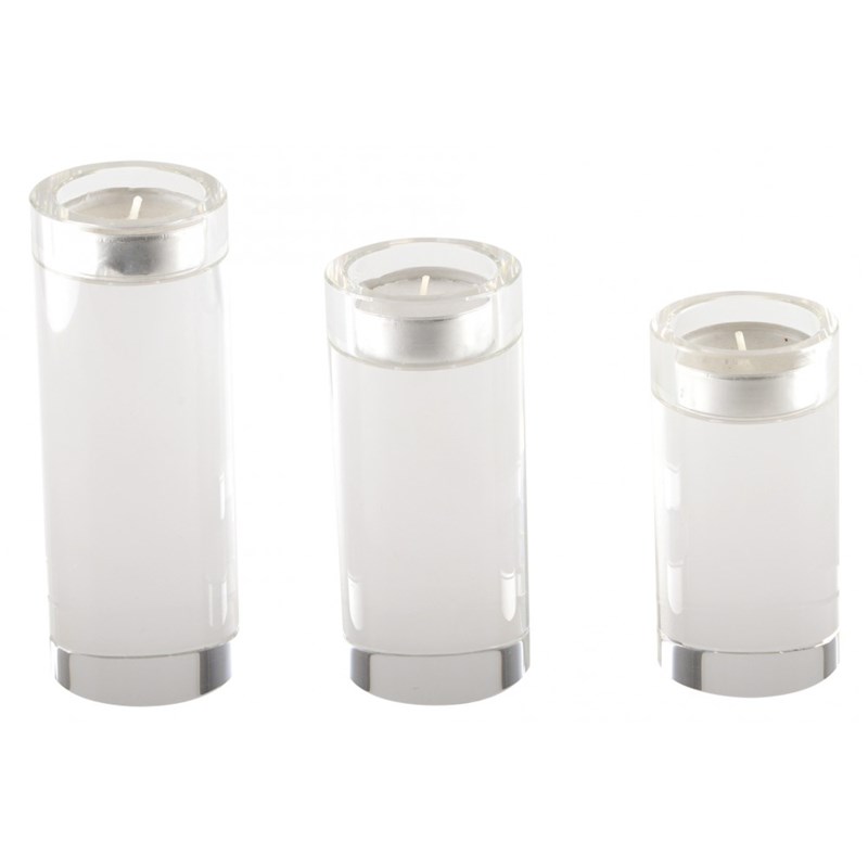 Bougeoir rond haut en verre 12 cm