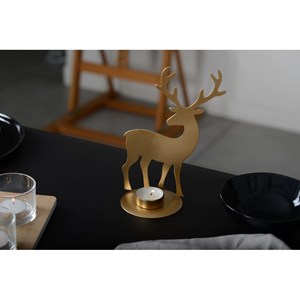 Bougeoir cerf métal doré