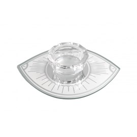 Bougeoir ovale œil 10x15cm argent miroir