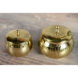 Bougie ronde dorée grand modèle