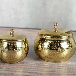 Bougie ronde dorée grand modèle