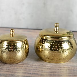 Bougie ronde doré petit modèle