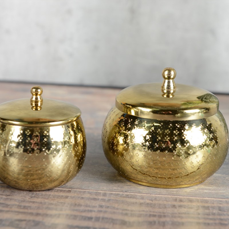 Aulica - Bougie ronde doré petit modèle