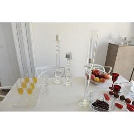 Bougeoir verre arrondi h.60cm