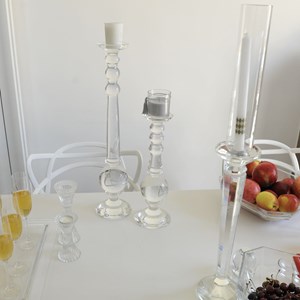 Bougeoir verre arrondi h.60cm