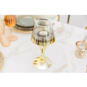 Bougeoir doré sur pied 12.5x12.15x25cm