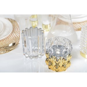 Bougeoir bulle moitie doré