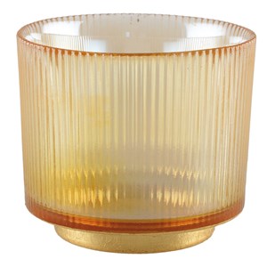 Photophore nervure ambre h10 cm