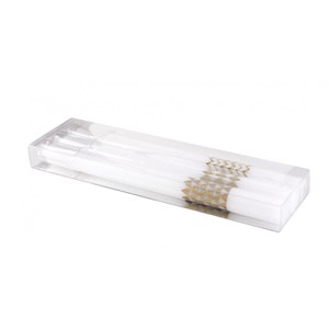 Bougies flambeau décor doré - lot de 3