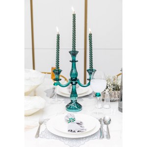 Chandelier 3 feux turquoise h35cm