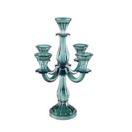 Chandelier 5 feux turquoise h35cm