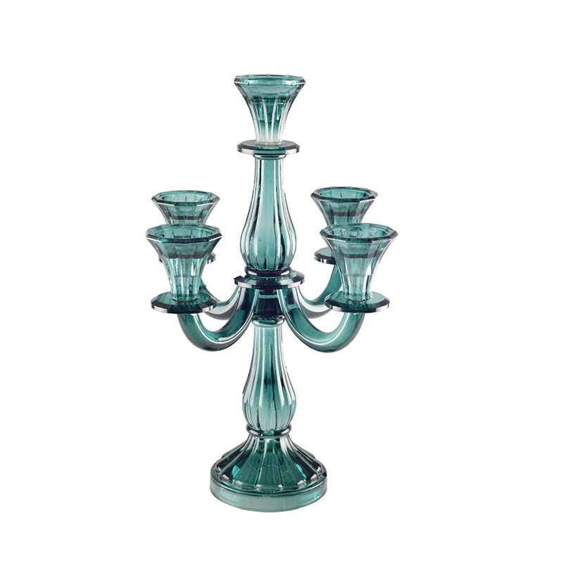 Chandelier 5 feux turquoise h35cm