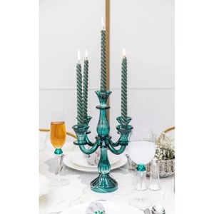 Chandelier 5 feux turquoise h35cm