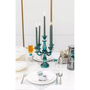 Chandelier 5 feux turquoise h35cm